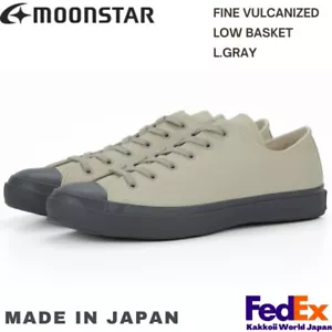 MOONSTAR Shoes Sneakers FINE VULCANIZED LOW BASKET L.GRAY MADE IN JAPAN NEW!! - Picture 1 of 9