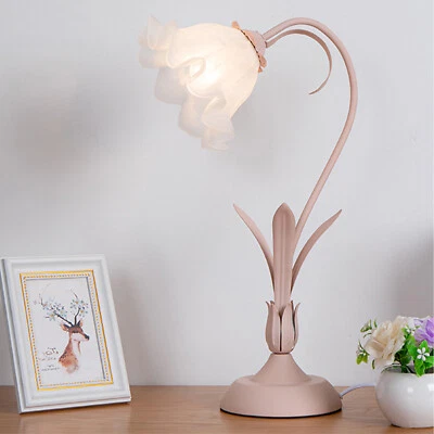 NEW Pink Bedside Table Light Indoor Pink Table Lamp Push Button+Corded Electric - Image 1 of 4
