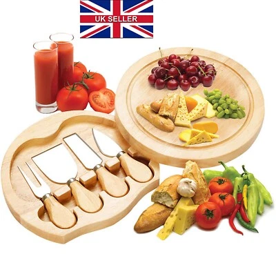 Cheese Board, Serving Tray Set With 4 cheese Set, Wooden Serving cheese board - Image 1 of 4