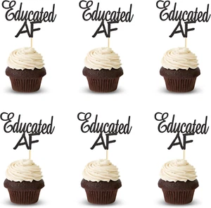 24Pcs Graduation Cupcake Toppers 2025 Educated Cupcake Picks Paper Cake Picks Cu - Picture 1 of 6