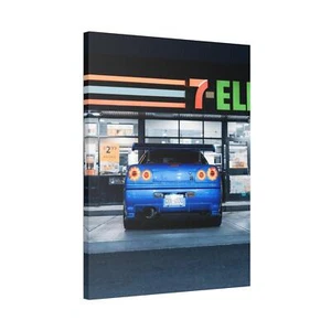 Nissan GTR R34 Skyline High Resolution Museum Quality Vertical Car Canvas Print - Picture 1 of 10