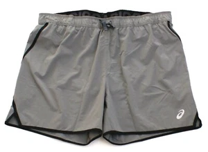 Asics Gray & Black Brief Lined Running Shorts Men's NWT - Picture 1 of 2
