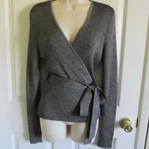 Maglione TG L Diane von Furstenberg ARGENTO ballerina rayon avvolgente nuovo con etichette - Foto 1 di 3