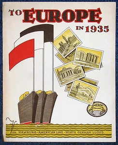 Hamburg-American Line 1935, N German Lloyd Line, viaje a Europa - Imagen 1 de 11