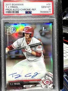 TJ Friedl CINCINNATA 2017 Bowman cromato 1° REF /499 SU SCHEDA RC AUTO PSA 10 - Foto 1 di 5