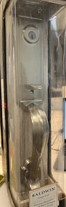 Baldwin Prestige Avendale Single Cylinder Satin Nickel Exterior Door Handleset - Picture 1 of 3