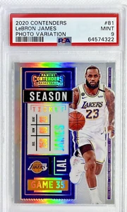 2020 Panini Contenders Lebron James Season Ticket Vari Prizm 81 PSA 9 Pop 1 SSP - Picture 1 of 2