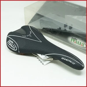 NOS SELLE ITALIA SIGNO TITANIUM BLACK VINTAGE ROAD RACING SADDLE SEAT OLD - Picture 1 of 5