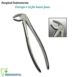 Fig. 22 instrumentos dentales de mano de extracción quirúrgicos para adultos para mandíbulas inferiores  - Imagen 1 de 4