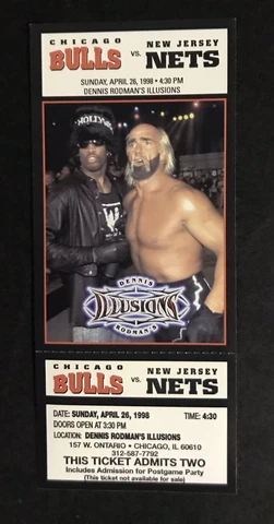 1998 DENNIS RODMAN ILLUSIONS TICKET NBA 4/26 CHICAGO BULLS LAST DANCE Cover