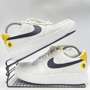 Nike Air Force 1 Low White Gold Trainers Size UK 7 Mens Leather Have A Nice Day - Picture 1 of 8
