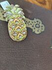 New Chico's Sequin Kira Pineapple Soft Fabric Fruit Summer Brooch Pin Nwt