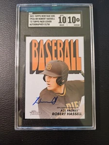 2021 Robert Hassell Topps Heritage 1972 Pack Cover /50 Auto SGC 10/10 - Picture 1 of 2