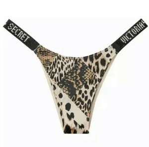 Victoria's Secret Very Sexy Brazilian Crystals Logo Shine Sz XS Animal Patch - Picture 1 of 3