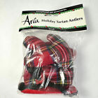 Aria Christmas Holiday Tartan Plaid Antlers for Dogs, Size Small