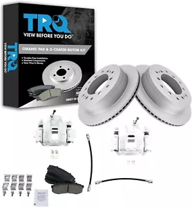 TRQ REAR CERAMIC BRAKE PAD & ROTOR KIT FITS 2014 TOYOTA FJ CRUISER - Picture 1 of 3