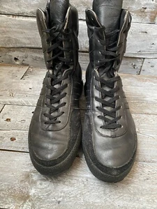 Vintage 80's Adidas GSG 9 black leather tactical boots, HI-sneakerssz 9.5 - Picture 1 of 17