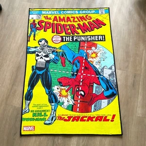 Comic Book Rug Punisher vs Spiderman Soft Polyester Carpet - Picture 1 of 4