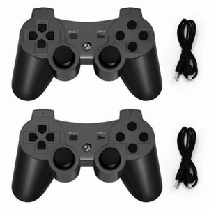 2x Black Wireless Bluetooth Video Game Controller Pad For PS3 Playstation 3 - Picture 1 of 7