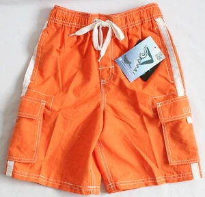 Kanu Surf Big Boys Small (8) Baracuda Swim Trunks Orange Swimsuit Shorts Lined - Picture 1 of 5