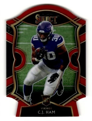 2020 Panini Select Die Cut Prizm Red C.J. Ham #37 Minnesota Vikings - Image 1 of 2