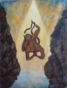 La chute des Titans Aquarelle + gouache signée et datée 1960 Russie - Picture 1 of 2