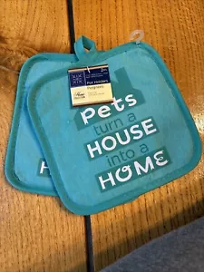 Home Collection Kitchen Set Of 2 Pot Holders:6.75x6.75 Inches - Picture 1 of 5
