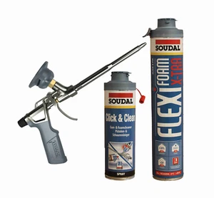 Soudal Flexi Foam X-TRA Pistolenschaum 750ml B1 Reiniger Pistole Sonderposten - Bild 1 von 6