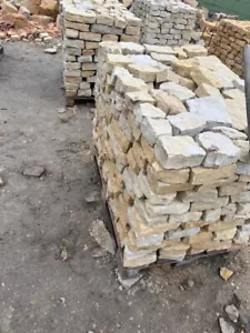 4paletten Trockenmauer Sandstein Gartenmauer Ruinenmauer Naturstein Grill ziegel - Bild 1 von 16