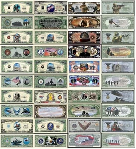 US Military Set of 20 - Million Dollar Bill Funny Money Notes with FREE SLEEVES - Picture 1 of 12