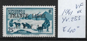 Saint Pierre et Miquelon @ 1941     LIBRE   Yv.253  MNH @ Fr.1320 - Picture 1 of 1