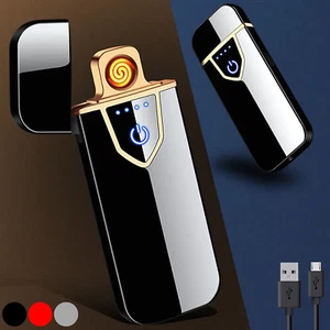 USB Charging Fingerprint Touch Electric Lighter Flameless Windproof Cigarette - Picture 1 of 16
