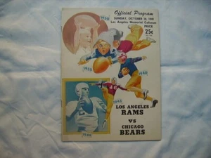 Los Angeles Rams vs. Chicago Bears Football Program October 30, 1949 Sid Luckman - Picture 1 of 4