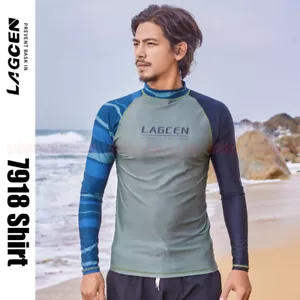 CAMISAS TOP DE NATACIÓN PARA HOMBRE PROTECTORES CONTRA ERUPCIONES MANGA LARGA SURF SNORKELING DEPORTES ACUÁTICOS 7918 - Imagen 1 de 10