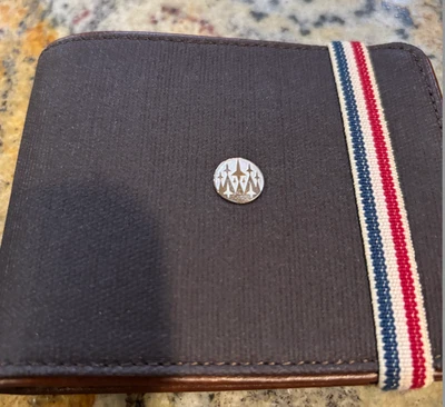 S.T. Carteira de couro Dupont bege e conhaque, 6 cartões de crédito, 190320, nova na caixa - Imagem 1 de 4