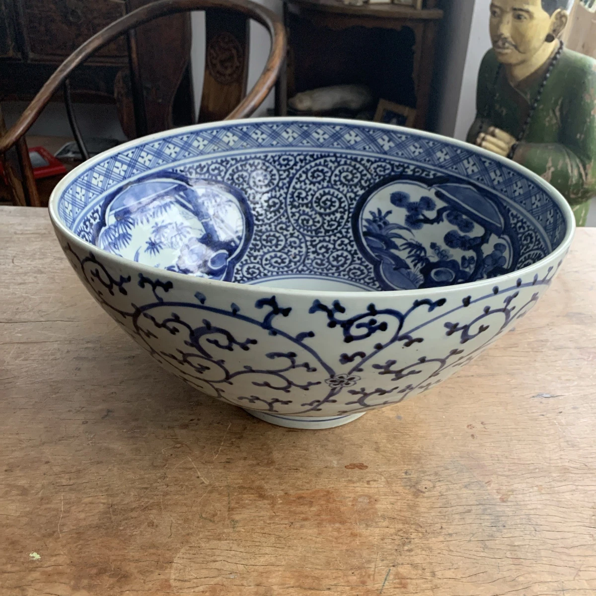 蓝色碗亚洲古董| eBay