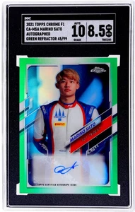 2021 Topps Chrome F1 #CA-MSA Marino Sato Auto. Grün Ref. 45 SGC 8,5 - Bild 1 von 2