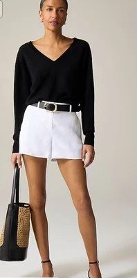 J. Crew Women’s 3" Harbor Short in Linen White Size Large $79.50 New NWOT - Image 1 of 4