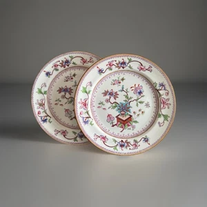 "Antiguo plato de cena Derby con patrón de maceta o maceta, 10"" C 1860" - Imagen 1 de 10