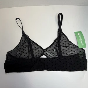 Honeydew Intimates Sheer Mesh Raised Hearts Bralette In Schwarz Gr. XL & Medium Neu - Bild 1 von 6