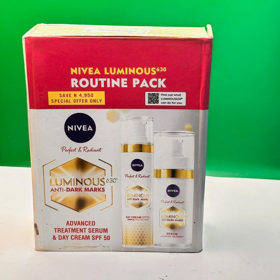 NEW NIVEA LUMINOUS630 ANTI DARK-MARKS SERUM 30ML + 40ML DAY CREAM ROUTINE PACK - Image 1 of 1