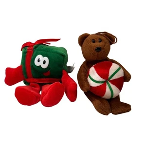 Vintage Dandee Christmas Plush Bear Ty Jingles Gift Set Ornament 5” Yummy Oliver - Picture 1 of 12
