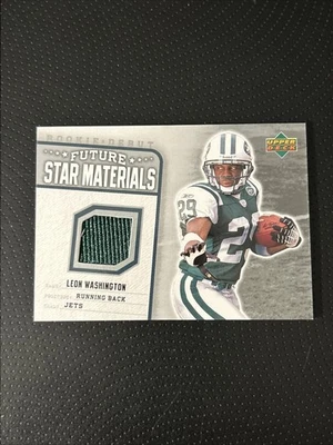 Leon Washington Rookie Jersey Patch. 2006 Upper Deck Future Star Material  - Image 1 of 2