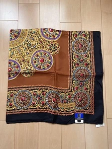 Yves Saint Laurent unbenutzter Seidentuch Schmuck braun 85 cm - Bild 1 von 5