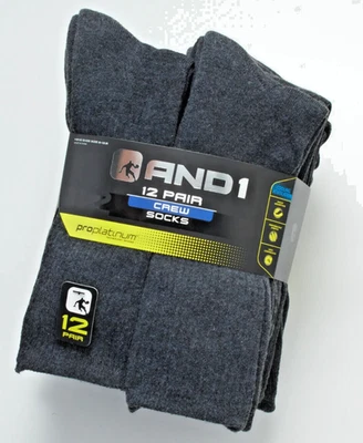 AND1 Gris 12 Pares Calcetines Atléticos Para Hombre Arco Compresión Gris Proplatino Foto 1 de 4