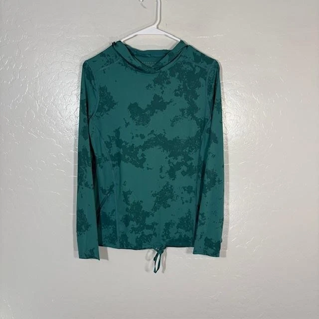 Camisa con capucha Mountain Hardwear para mujer XS verde sol sudadera con capucha dobladillo con cordón Foto 1 de 4