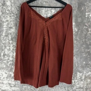 Torrid Plus Size 3X Stretch V Neck Floral Lace Button Top Pullover Blouse - Picture 1 of 7