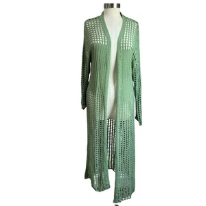Cardigan lungo all'uncinetto bloccato sul petto Do Everything in Love verde salvia OS - Foto 1 di 9