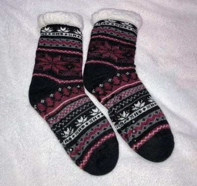 NUEVO Calcetines antideslizantes forrados de sherpa de piel sintética de punto grueso para mujer - talla 8-9 Foto 1 de 3