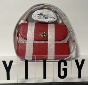 🐼💦 Coach C1557 🐼💦 Marlie Top Handle Satchel Rot Leder Umhängetasche🐼 GB43 - Bild 1 von 7